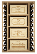 Houten module met 4 uitschuifbare planken K547 - 4 dozen van 6 flessen