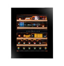 Cave à vin encastrable Wifi avec colonne auto-ventilée 29 bouteilles. Double température - Ouverture Push Pull