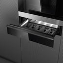 Szklana czarna szuflada lodówki