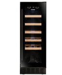 Schwarzer Einbau-Kellerkühlschrank für 20 Flaschen, Einzeltemperatur