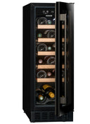 Schwarzer Einbau-Kellerkühlschrank für 20 Flaschen, Einzeltemperatur