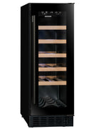 Schwarzer Einbau-Kellerkühlschrank für 20 Flaschen, Einzeltemperatur