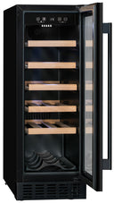 Schwarzer Einbau-Kellerkühlschrank für 20 Flaschen, Einzeltemperatur