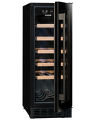 Schwarzer Einbau-Kellerkühlschrank für 20 Flaschen, Einzeltemperatur