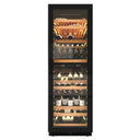 Built-in 150-bottle Black Dual Temperature Cellar Refrigerator - Handleless with Groove