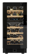 Cave à vin réfrigérée encastrable noire 28 bouteilles sans poignée (rainure latérale intégrée)