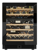 Cave à vin réfrigérée encastrable noire 46 bouteilles sans poignée (rainure latérale intégrée)