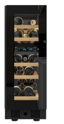 Cave à vin réfrigérée encastrable noire 17 bouteilles sans poignée (rainure latérale intégrée)