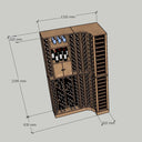 Houten hoekrek - 168 flessen
