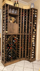 Parete Angolare In Legno - 168 bottiglie