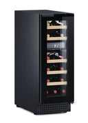 Wbudowana lodówka piwniczna na 18 butelek Czarna Podwójna temperatura