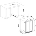 Czarna wbudowana lodówka piwniczna na 47 butelek, podwójna temperatura