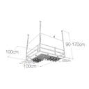 Cubik 100 Angolo - Portacalici e Bottiglie a soffitto Luminoso in Metallo