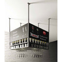 Cubik 100 Angolo - Portacalici e Bottiglie a soffitto Luminoso in Metallo