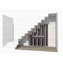 ShoWall Podłogowy metalowy uchwyt na butelki na 153 butelki.