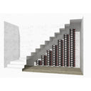 Podłogowy metalowy stojak na butelki ShoWall od 84 do 252 butelek.