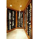 Wandflessenrek van metaal voor 72 tot 216 flessen.