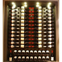 Wandflessenrek van metaal voor 72 tot 216 flessen.