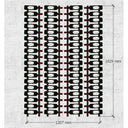 Wandflessenrek van metaal voor 72 tot 216 flessen.