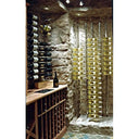 Wandflessenrek van metaal voor 72 tot 216 flessen.