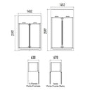 WineCave 2 Türen H.260 Wand oder Insel - Doppelte Temperatur - 420 Flaschen